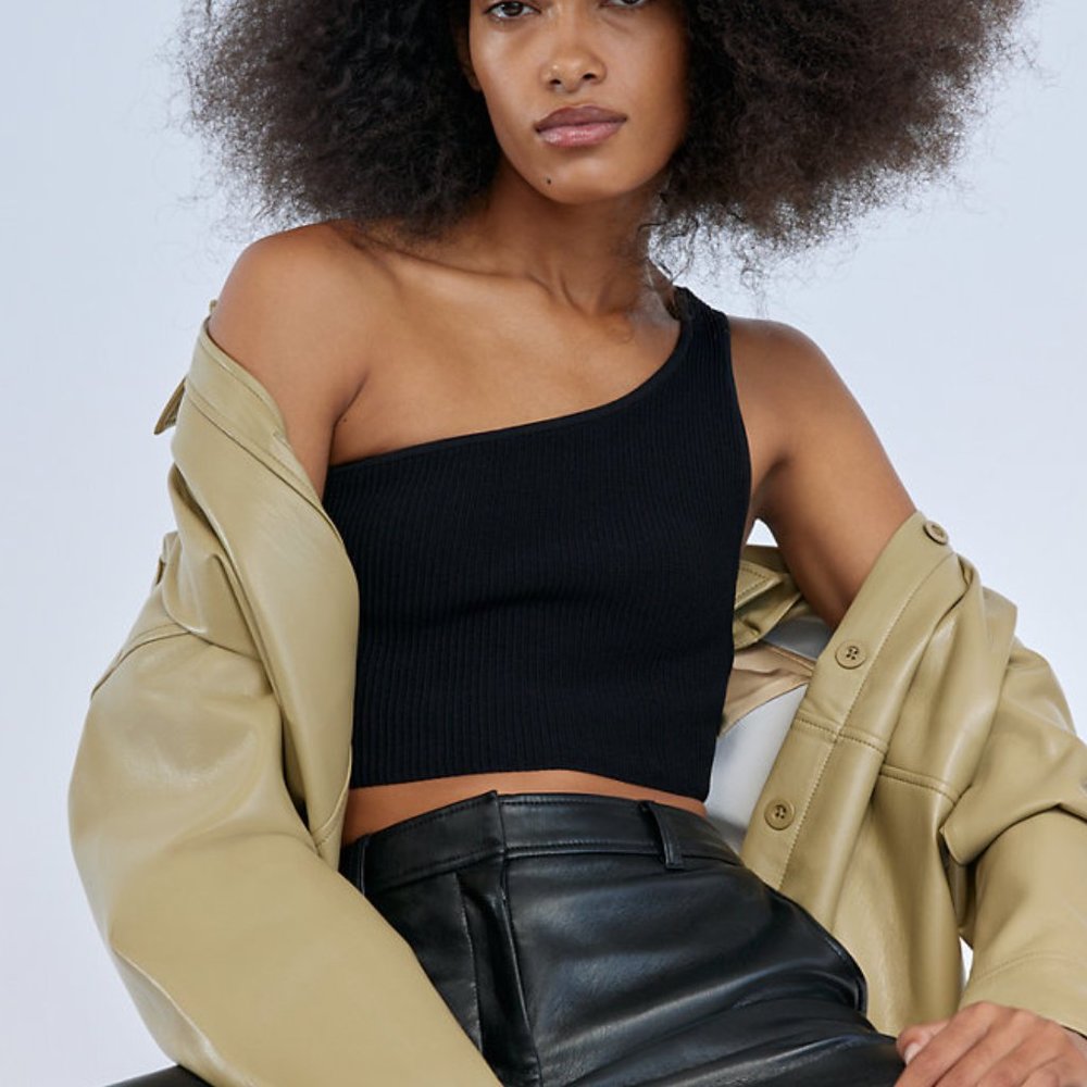 Aritzia Babaton Sculpt Knit One-Shoulder Tank Size Medium